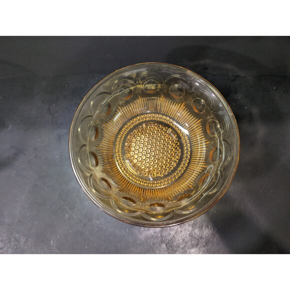 Bartlett‎ Collins Amber Compote Pedestal Bowl, Generieve Manhattan, Serving Bowl - Picture 3 of 11